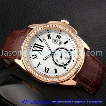 Top-Quality Alloy Luxury Watches with Genuine Leather Hl- 15046